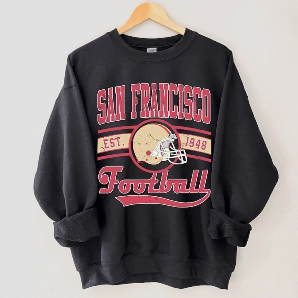 San Francisco Football Sweatshirt Retro SF 49ers NFL Crewneck Fan Gift